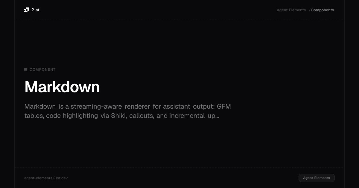 Markdown · Agent Elements