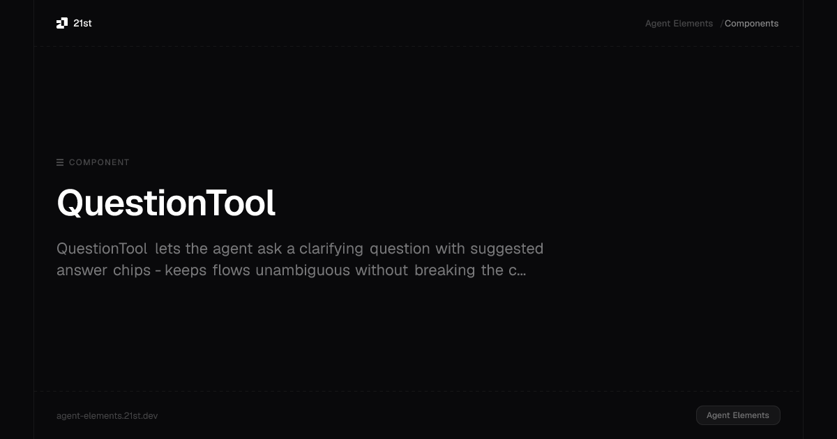 QuestionTool · Agent Elements