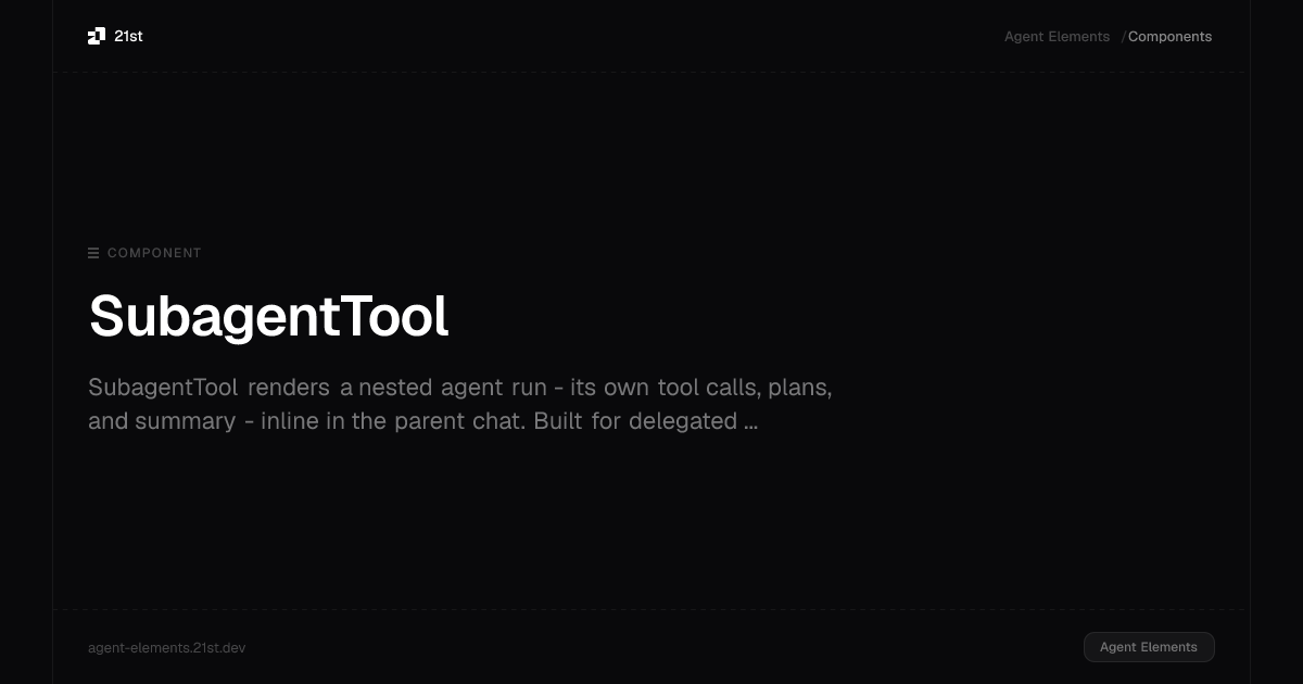 SubagentTool · Agent Elements
